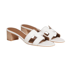Herms Leather Oasis Slide Sandals 