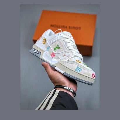 Iv Trainer White Denim Embroidered