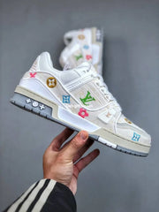 Iv Trainer White Denim Embroidered