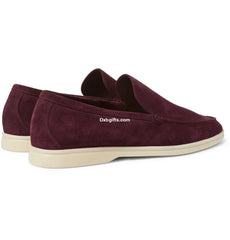 Loro P - Summer Walk Suede Loafers - Burgundy