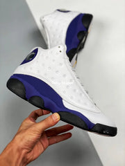 Nk Aj 13 Lakers White Black Court Purple University Gold