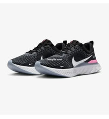 Nk React Infinity Run Flyknit 3 Black White Pink