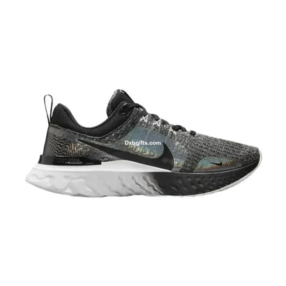 Nk React Infinity Run Flyknit 3 Premium Black Zebra Iridescent