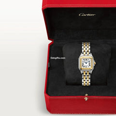 Panthère De Cartr Watch Small Model, Quartz Movement, Yellow Gold, Steel