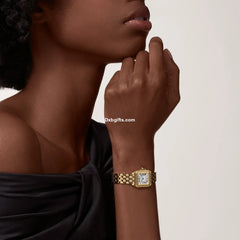 Panthère De Cartr Watch Small Model, Quartz Movement, Yellow Gold