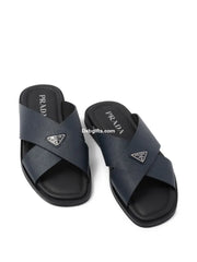 Prda Suede Crisscross Slides Baltic Blue