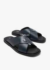 Prda Suede Crisscross Slides Baltic Blue