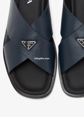Prda Suede Crisscross Slides Baltic Blue