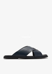 Prda Suede Crisscross Slides Baltic Blue