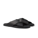 Prda Suede Crisscross Slides Black