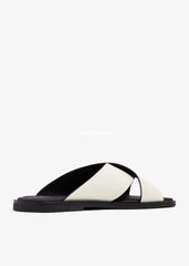 Prda Suede Crisscross Slides White