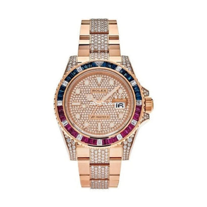 Professional Rlx Gtm Ii Pave Diamond Dial 40mm 18kt Rose Gold Men's Watch