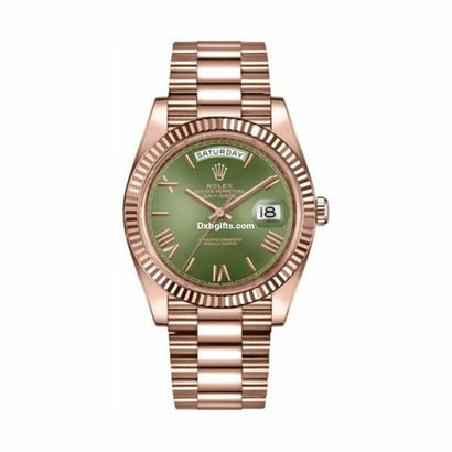 Rlx Ddate 40 Green Dial Rose Gold 228235