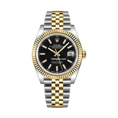 Rlx Djust 41 Black Dial Men's Gold & Steel Watch 126333-0014