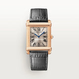 Tank Chinoise Watch Large Model, Hand-wound Mechanical Movement, Rose Gold, Leather