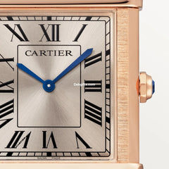 Tank Chinoise Watch Large Model, Hand-wound Mechanical Movement, Rose Gold, Leather