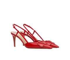 Vale Red Vale Grvani Vlogo Slingback Heels