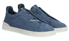 Zgna Blue Canvas Triple Stitch™ Sneakers