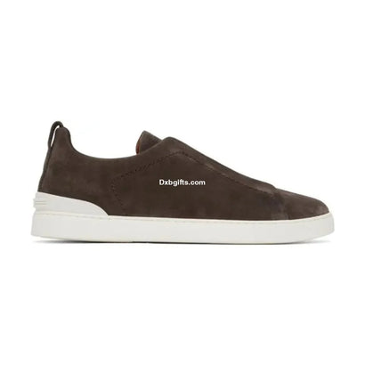 Zgna Brown Triple Stitch Sneakers - "Put Greyish Brown"