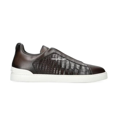 Zgna Crocodile Leather Triple Stitch Secondskin
