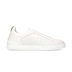 Zgna Crocodile Leather Triple Stitch Sneakers