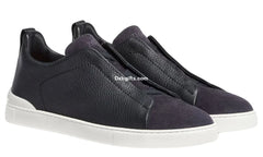 Zgna Leather And Suede Triple Stitch 