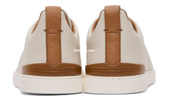 Zgna Off-white Deerskin Triple Stitch Sneakers