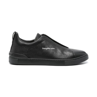 Zgna Triple Stich Leather Sneakers "Black"