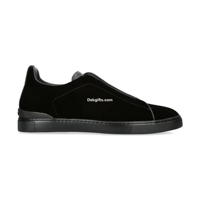 Zgna  Velvet Triple Stitch Sneakers "Black"